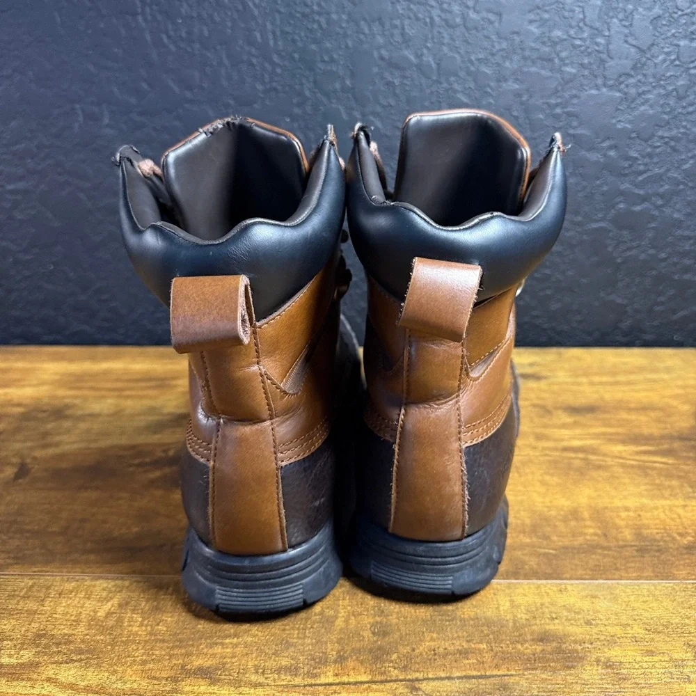 Polo Ralph Lauren Cain 0862 Brown Leather PU Duck Boots Mens 9.5D